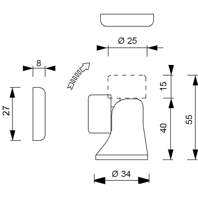 FERMA PORTA MAGNETICO IN OTTONE