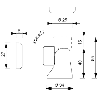 FERMA PORTA MAGNETICO IN OTTONE