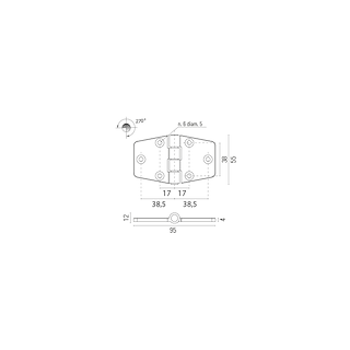 CERNIERA OTTONE MM.95 X 55