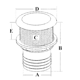 SCARICO A MARE INOX CON PORTAGOMMA