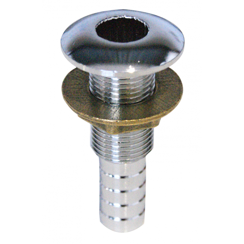 SCARICO A MARE IN OTTONE CROMATO CON PORTAGOMMA