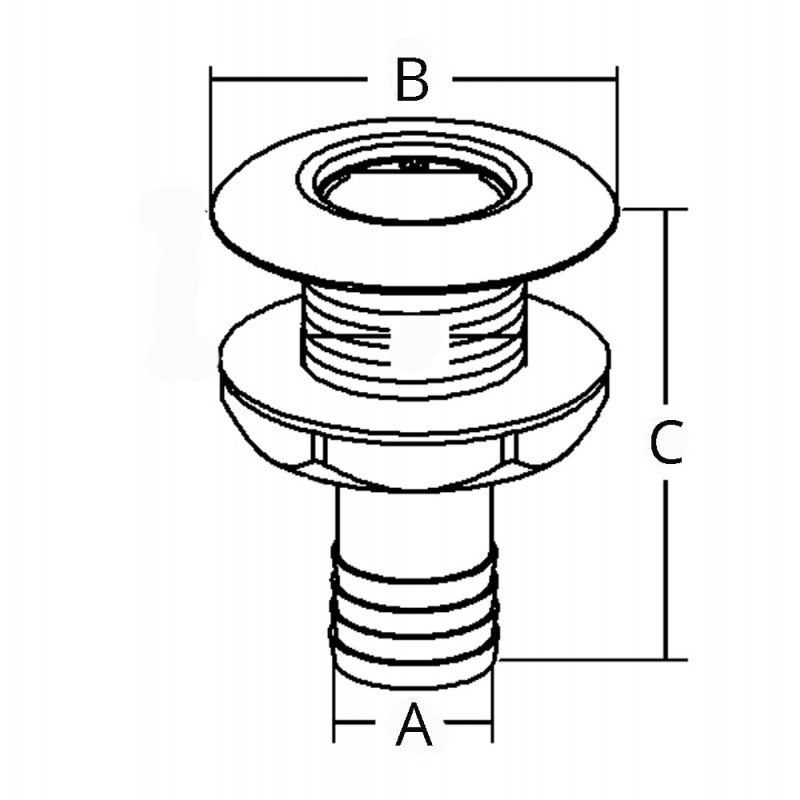 SCARICO A MARE CON BORDO BASSO IN OTTONE CROMATO