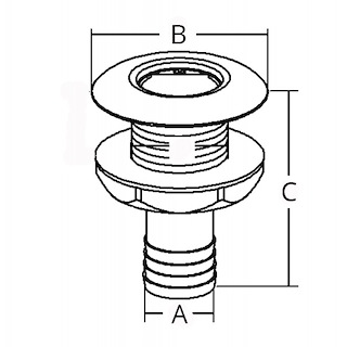 SCARICO A MARE CON BORDO BASSO IN OTTONE CROMATO