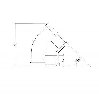 CURVA IN OTTONE A 45 F-F