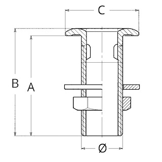 SCARICO POZZETTO IN OTTONE CROMATO CON PORTAGOMMA