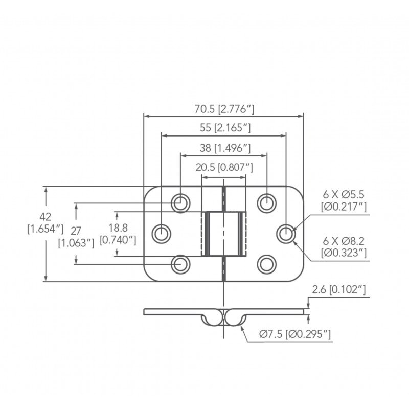 CERNIERA INOX AISI 316 CON ARRESTO