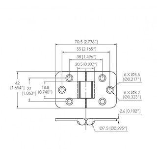 CERNIERA INOX AISI 316 CON ARRESTO