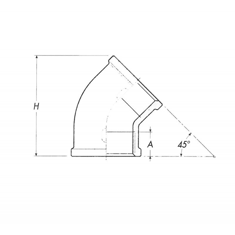 CURVA IN BRONZO A 45 F-F