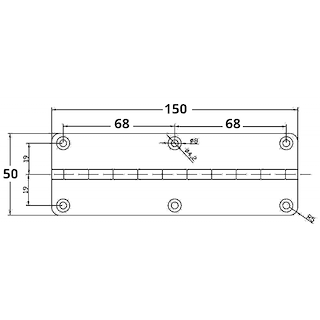 CERNIERA IN ACCIAIO INOX MM.150X50