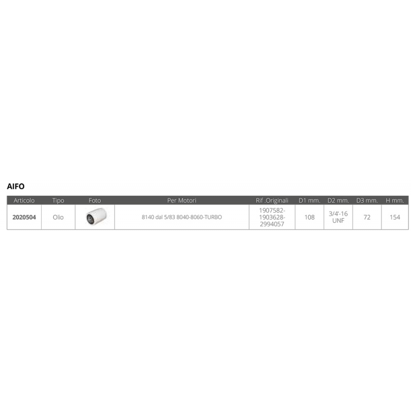 FILTRO OLIO AIFO-LOMBARDINI