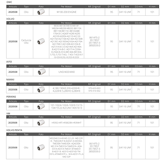 FILTRO OLIO MULTIMARCA