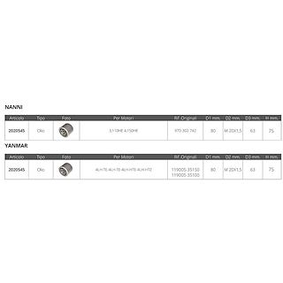 FILTRO OLIO MERCRUISER YANMAR