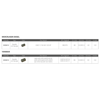 FILTRO GAS. MERCRUISER-YANMAR