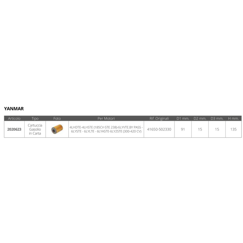 CARTUCCIA GASOLIO YANMAR