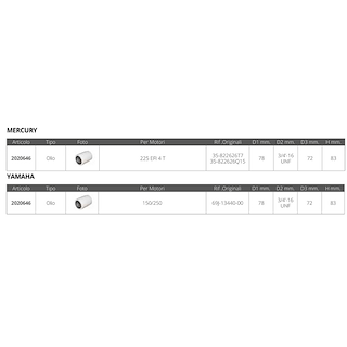 FILTRO OLIO MERCURY YAMAHA