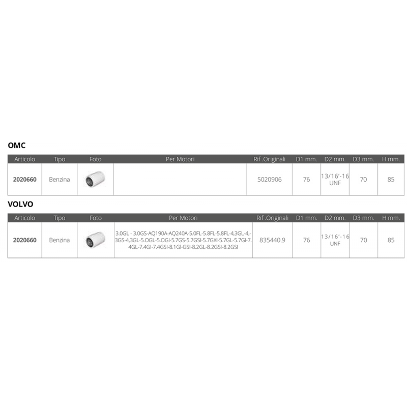 FILTRO BENZINA OMC  VOLVO