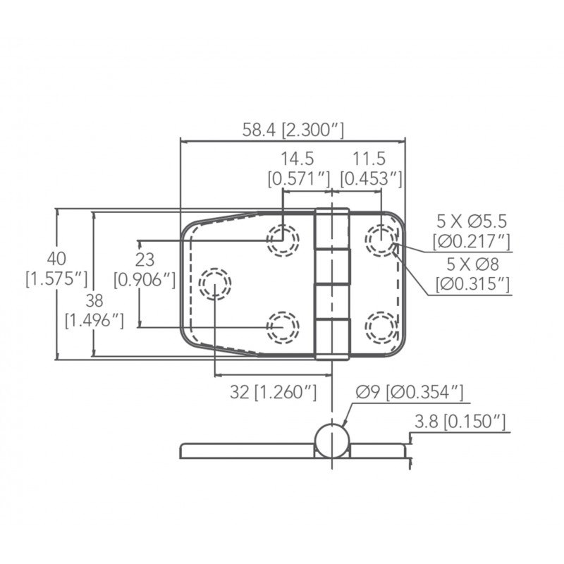 CERNIERA INOX 316 CON COPERTURA