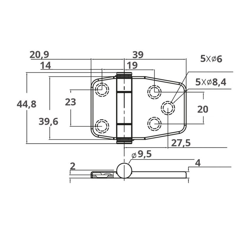 CERNIERA INOX 316 CON COPERTURA