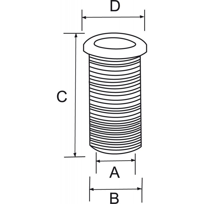 SCARICO A MARE IN PVC Ø MM.25X62