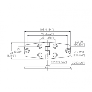 CERNIERA INOX MM 38x105