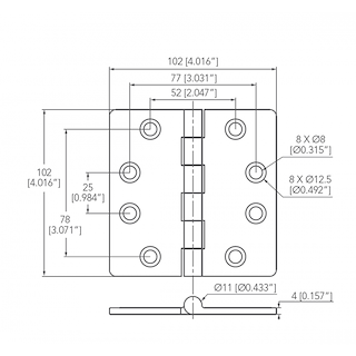 CERNIERA INOX MM 102x102