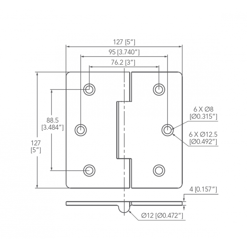 CERNIERA INOX MM 127x127