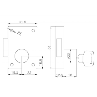 SERRATURA DA APPOGGIO MM.60X40