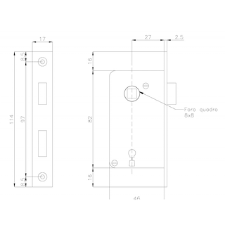SERRATURA INCASSO MM.83X46