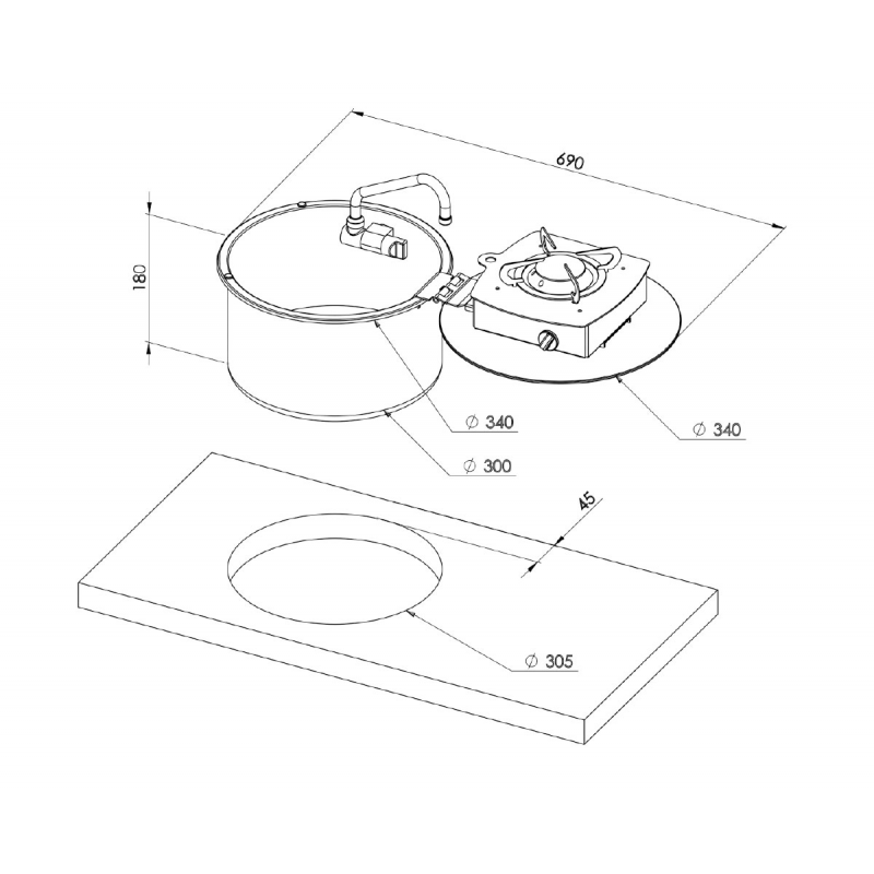 PIANO COTTURA A RIBALTA