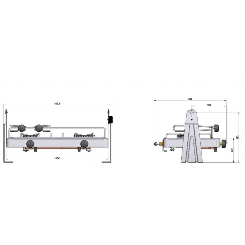 PIANO COTTURA A DUE FUOCHI DUO