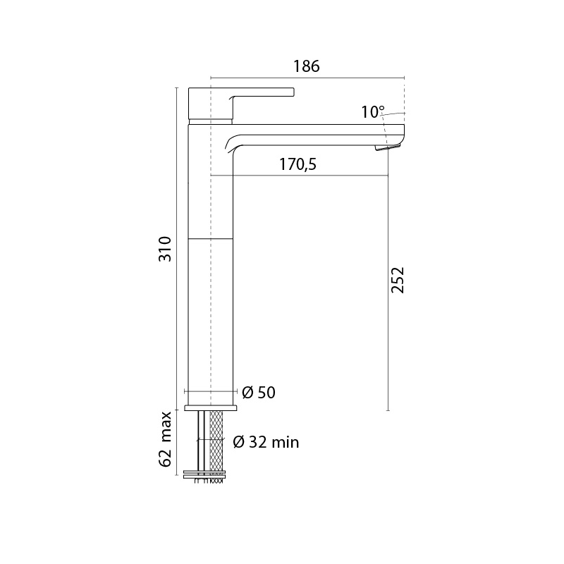 MISCELATORE ALTO LAVABO ARENA