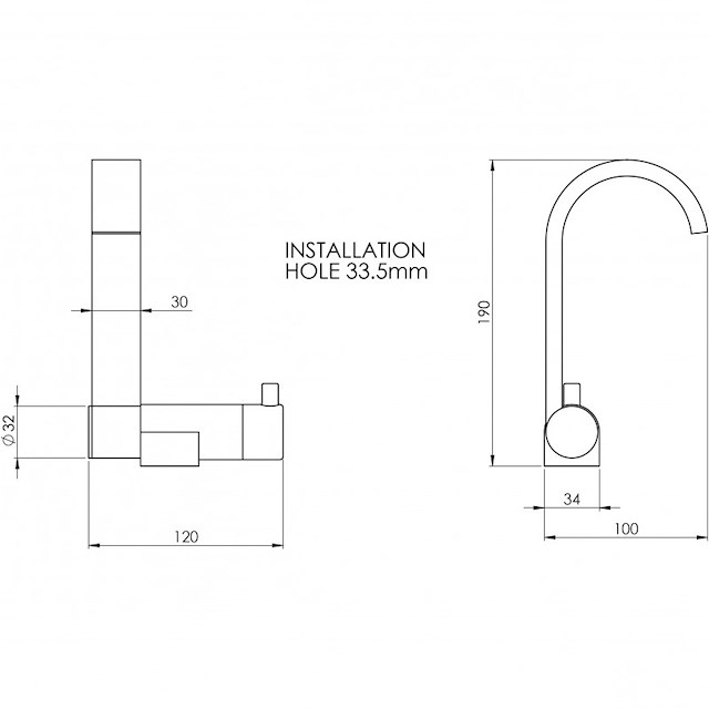 RUBINETTO MIXER CANNA PIATTA