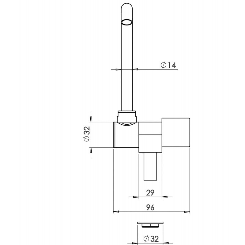 RUBINETTO ACQUA FREDDA CANNA ALTA