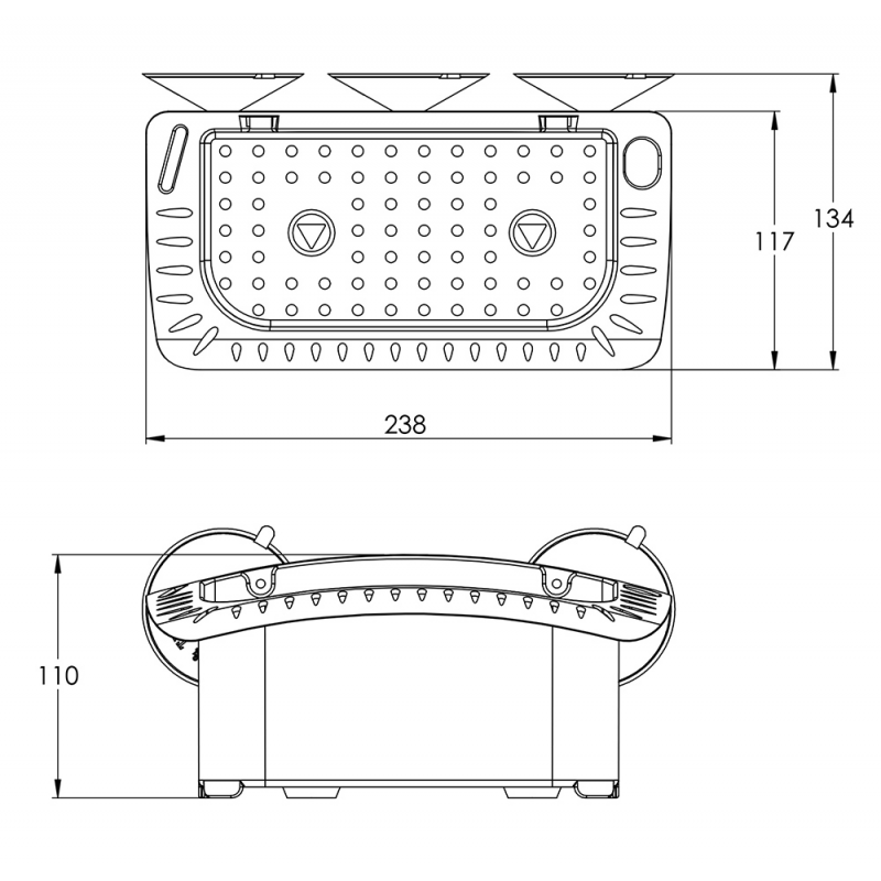 PORTABICCHIERE MM.238X110X134