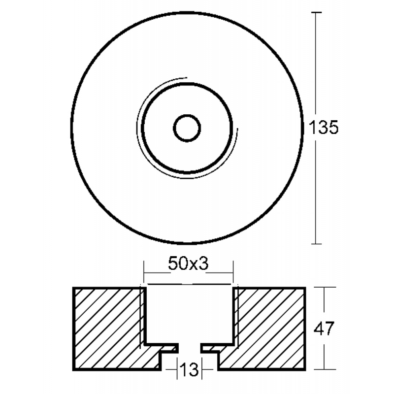 ANODO TONDO Ø MM.135 H.47
