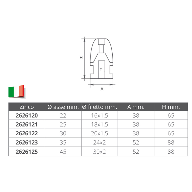 OGIVA PER LINEA D'ASSE ELICA RIVA