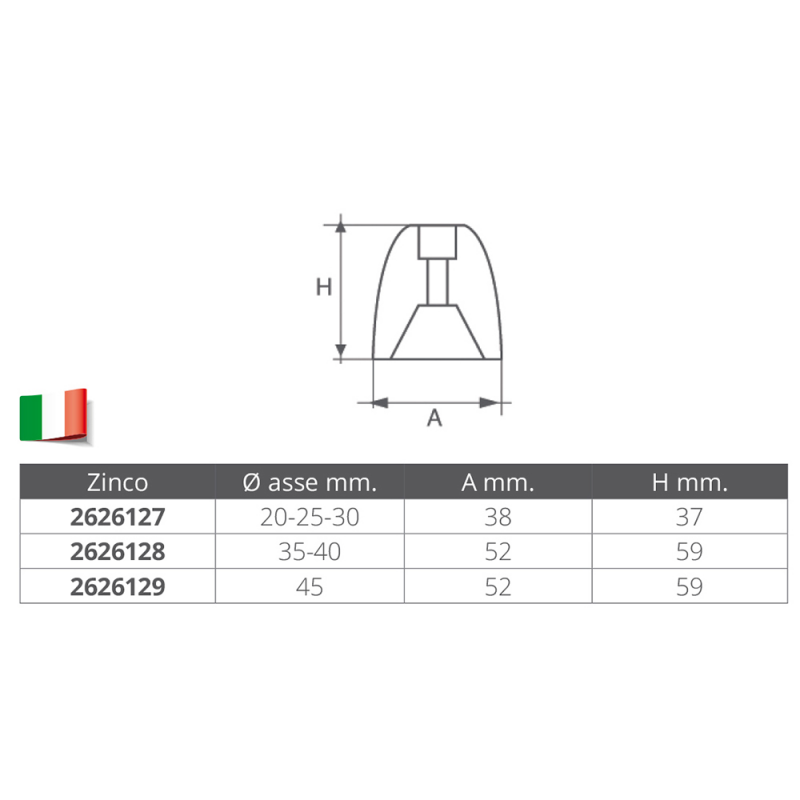 OGIVA DI RICAMBIO ASSE ELICA RIVA