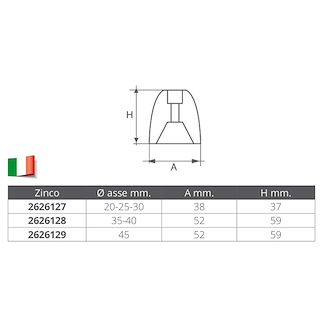 OGIVA DI RICAMBIO ASSE ELICA RIVA