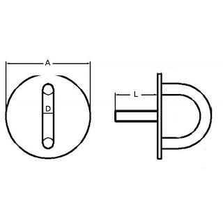 PIASTRA IN ACCIAIO INOX CON PRIGIONIERO
