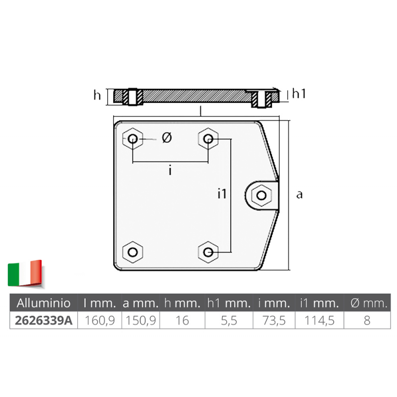 PIASTRA IN ALLUMINIO PER ZEUS DRIVE