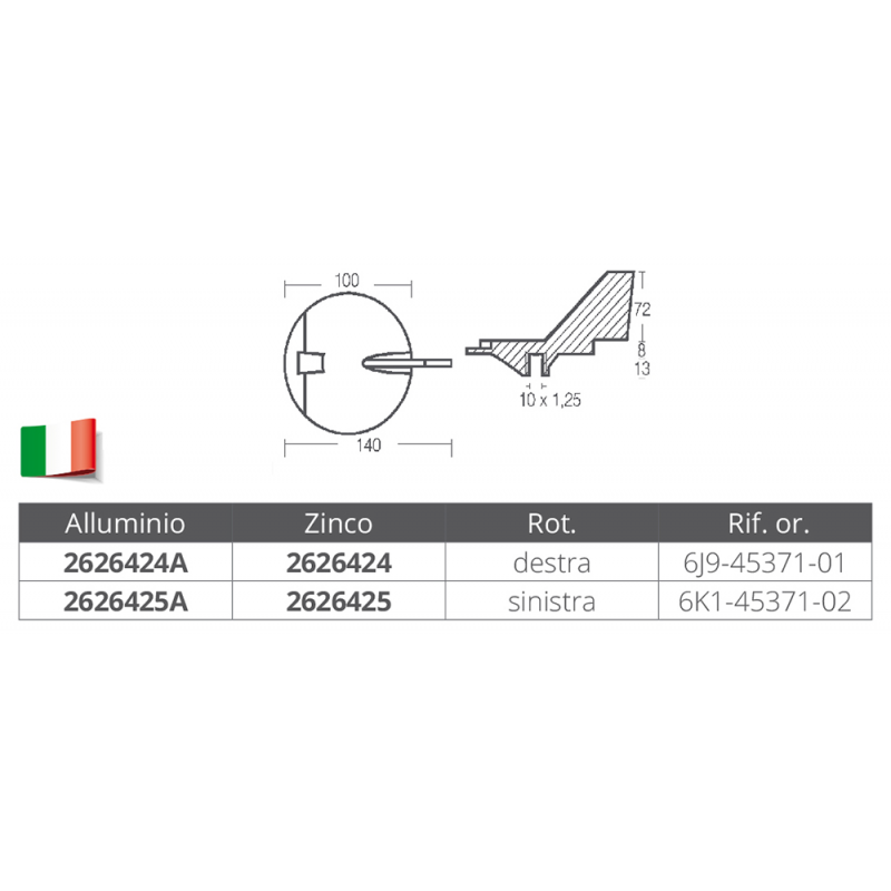 PINNA PER MOTORI YAMAHA 150/200 HP