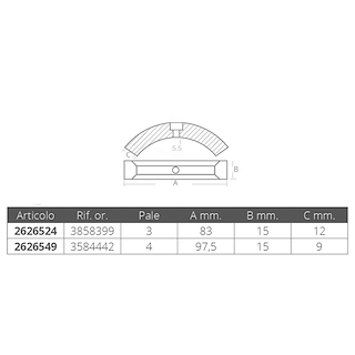 COLLARE IN ZINCO PER ELICA 3 PALE
