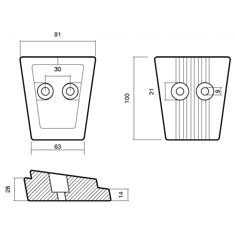 PIASTRA PER PIEDI VOLVO DPS-A/ DPS-B