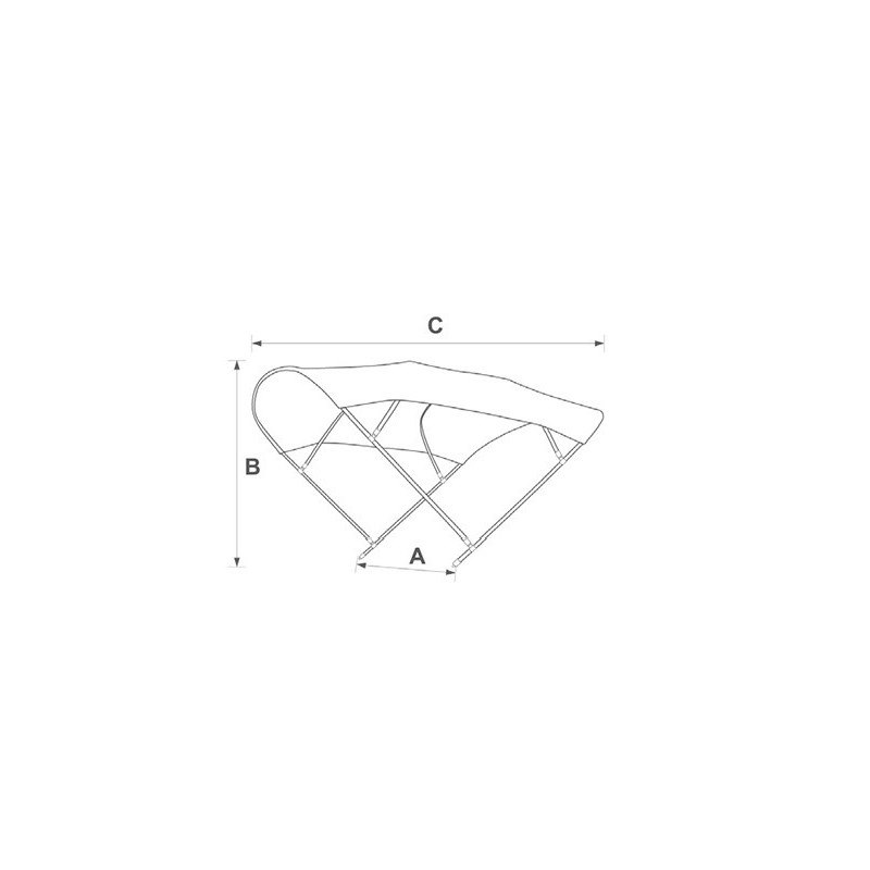 CAPOTTINA BIMINI IN ACCIAIO INOX A 3 ARCHI