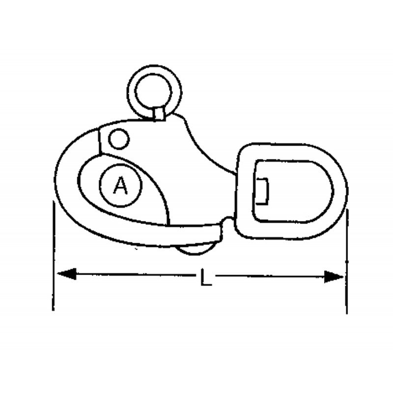 MOSCHETTONE SPINNAKER CON OCCHIO GIREVOLE INOX 316