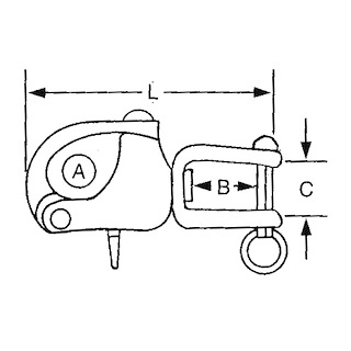 MOSCHETTONE SPINNAKER CON GRILLO GIREVOLE INOX 316