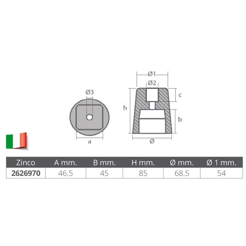ANODO RICAMBIO Ø MM.36 x 3