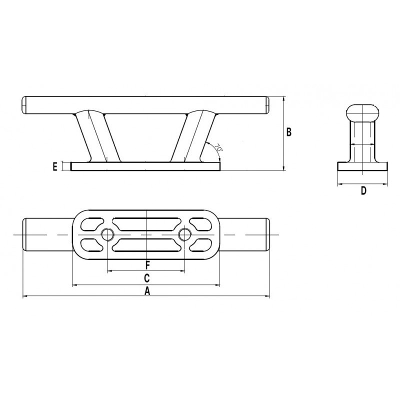 BITTA A GALLOCCIA INOX 316