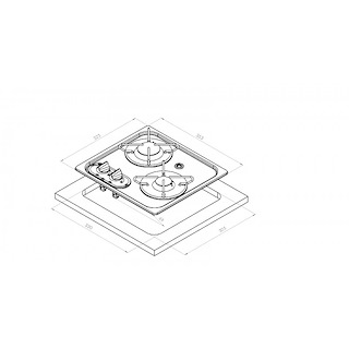 PIANOCOTTURA ACCIAIO 2 FUOCHI