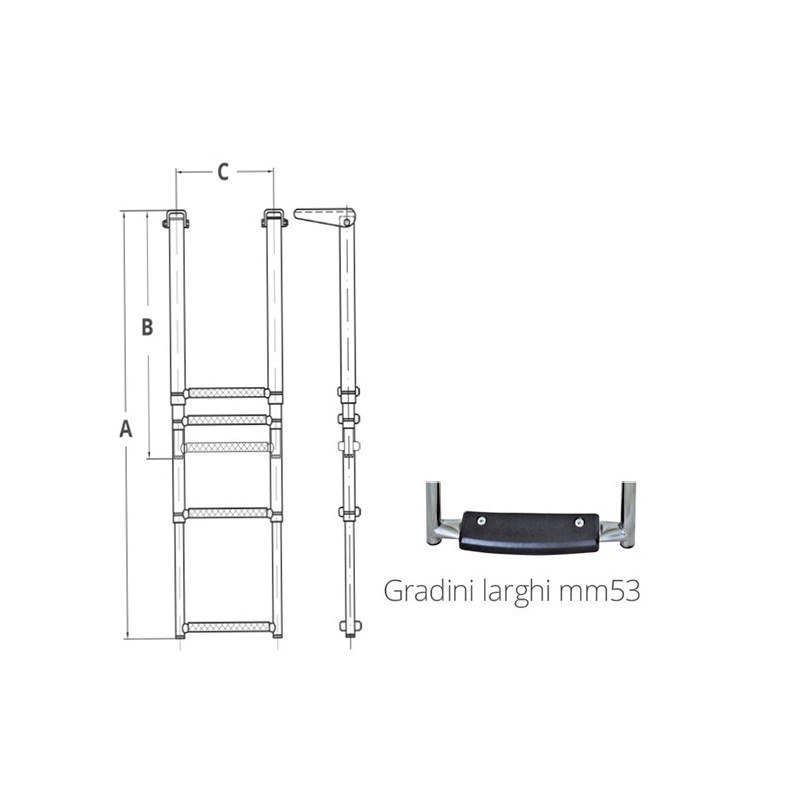 SCALETTA TELESCOPICA A GRADINI LARGHI